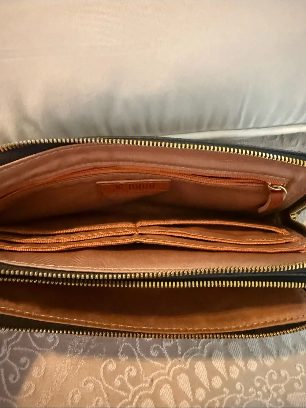 Hobo Black Leather Wristlet Double Zip